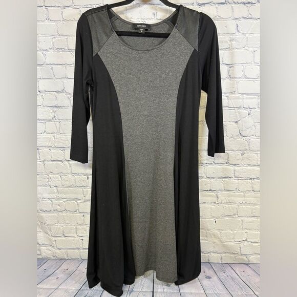 Karen Kane Gray Black Classic Casual Comfy Workwear Businesscore Midi Dress S - Picture 1 of 11